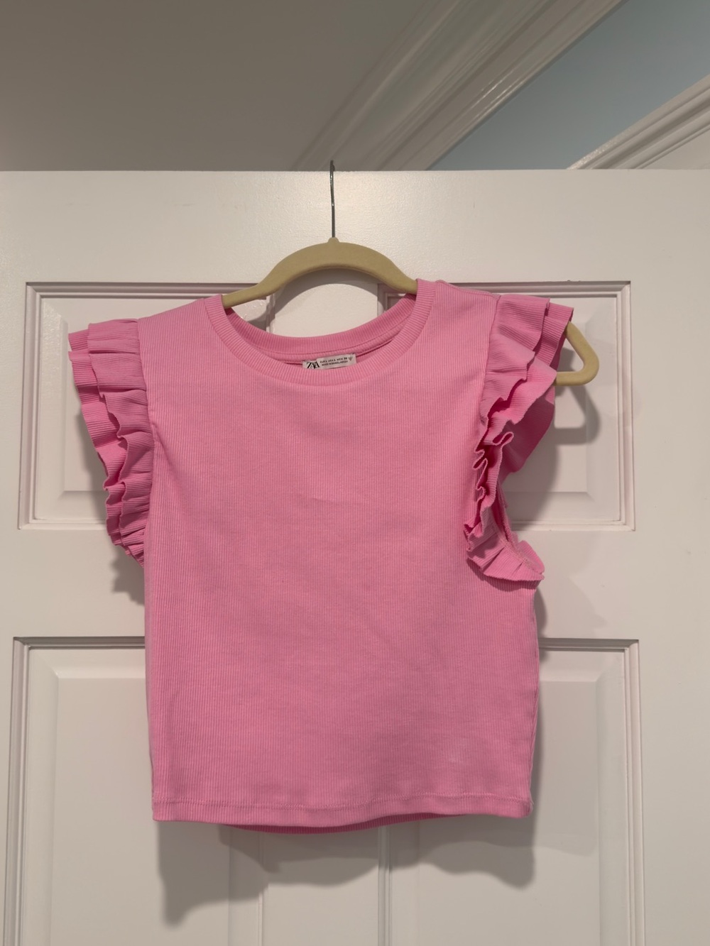 Zara Pink Ruffle Sleeve Tank Top